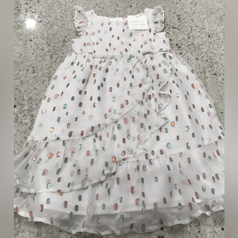 NWT Janie and Jack x Rachel Zoe Girls White Ruffle Dress